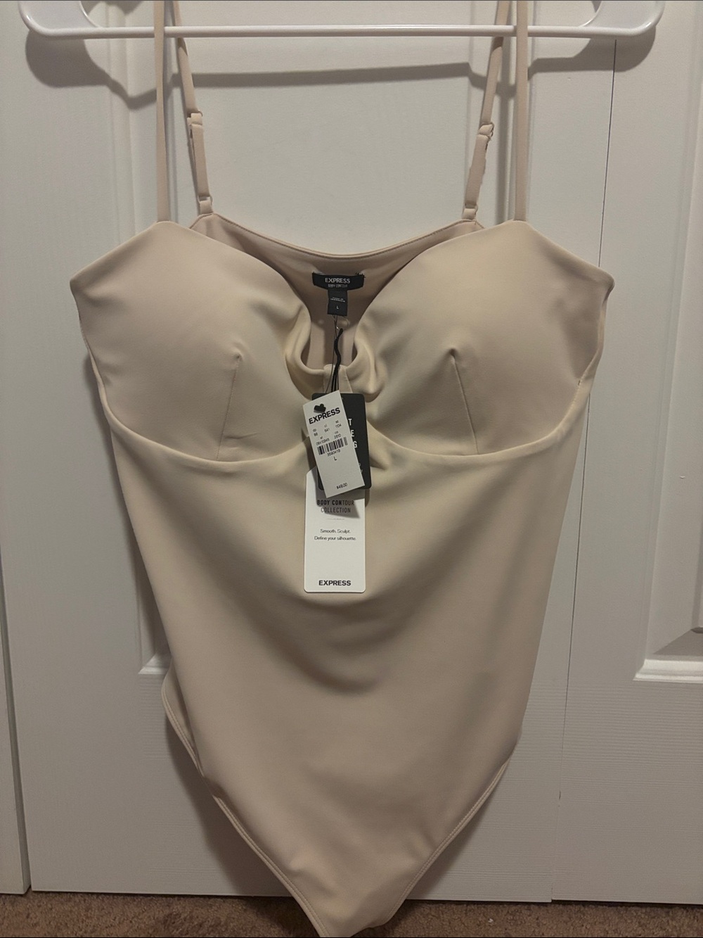 Express Beige Nude Shaping Strap Bodysuit